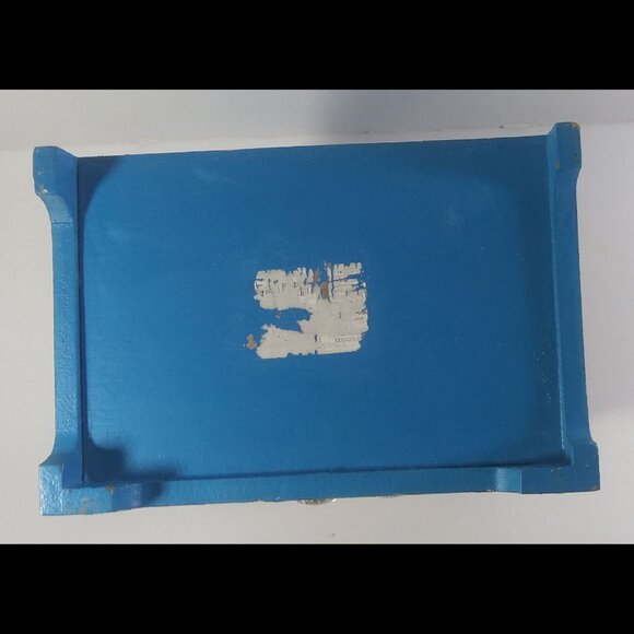 Mini Jewelry Armoire Box Vintage Floral 11x8x6in Wood Butterfly Stripe Sunflower - Picture 6 of 7